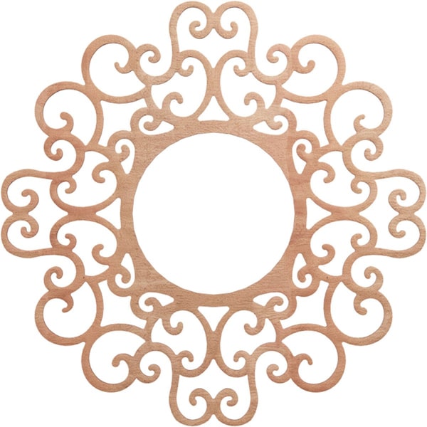 Ekena Millwork Reims Wood Fretwork Pierced Ceiling Medallion, Cherry, 30"OD x 11 1/2"ID x 1/4"T CMWP30X30X0250RECH - main
